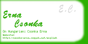 erna csonka business card